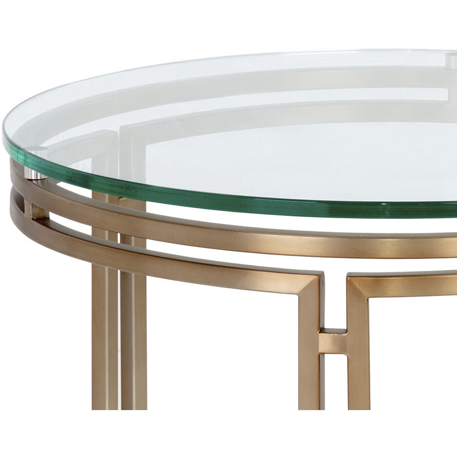 Andros 21.5 X 20 inch Antique Brass End Table